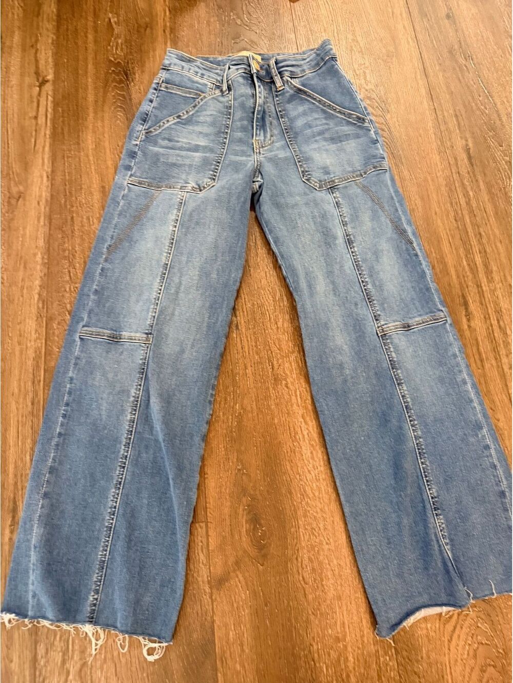Kut From The Kloth Jodi High Rise Straight Jeans Size 2 Light Wash Raw Hem
